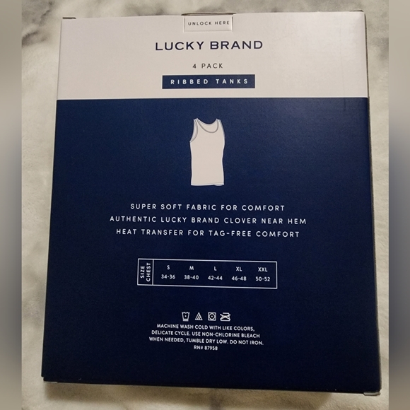 Lucky Brand Shirt Men's undershirt 4-pack ribbed tank top Size XL New - Picture 2 of 3